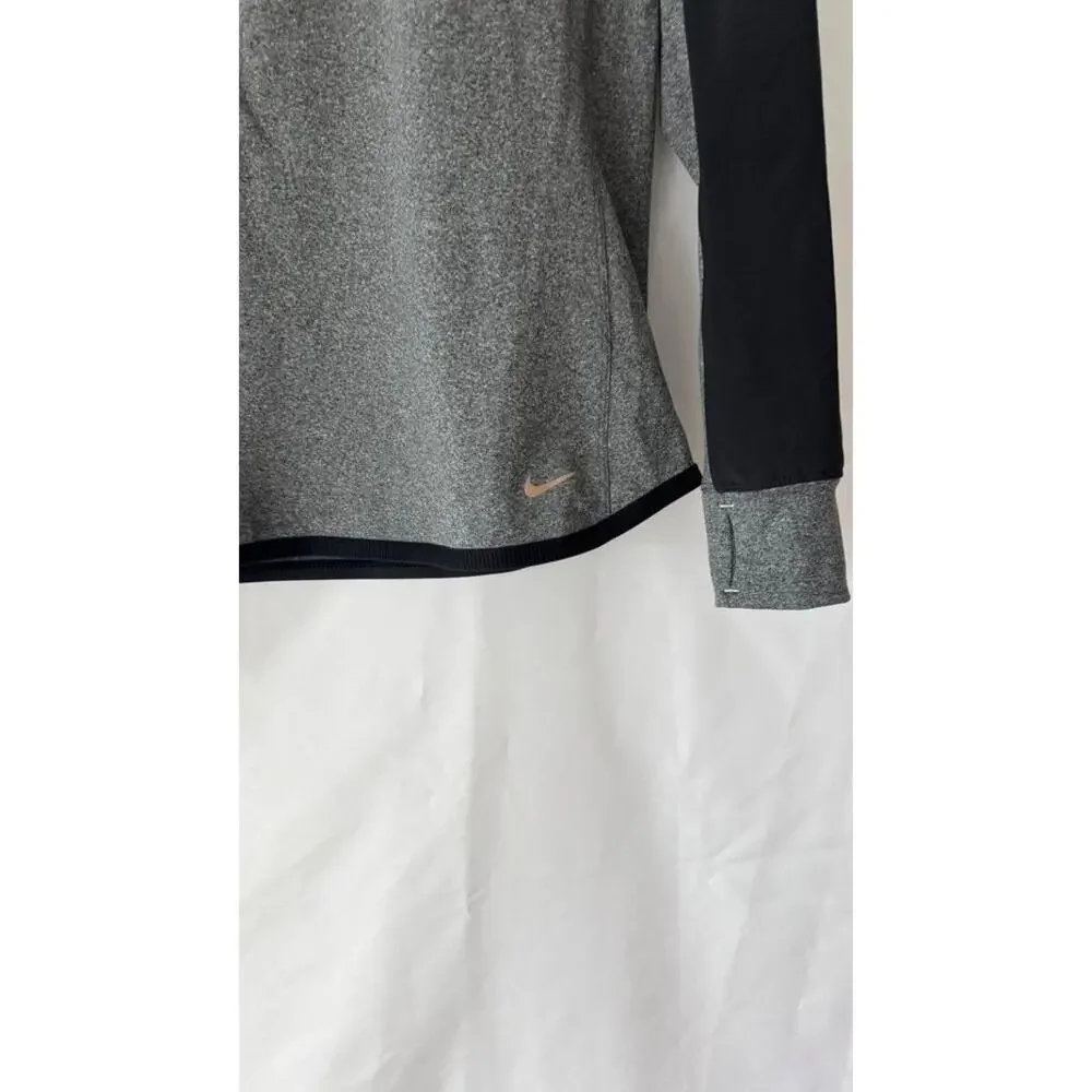 Nike Dri-FIT Running Half Zip Pullover Gray Black Reflective Men’s M